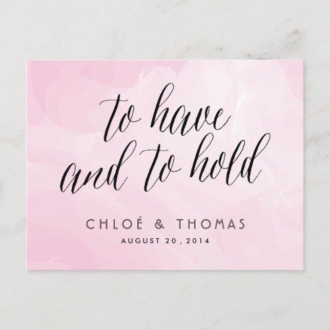 Invitation Carte Postale Réponse RSVP du script d'aquarelle jolie (Devant)