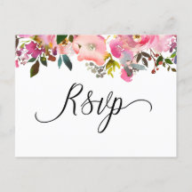 Réponse RSVP Fleurale de Printemps Aquarelle