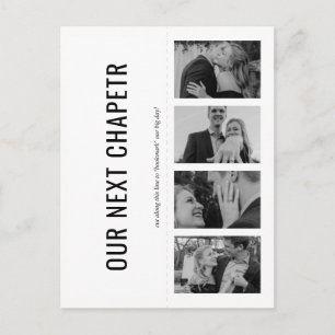 Invitation Carte Postale Réserver Lover Photo Strip Signet B&W Enregistrer 