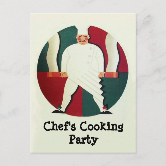 Invitation Carte Postale RESTAURANT PARTI CUISINE CHEF Recette culinaire (Devant)