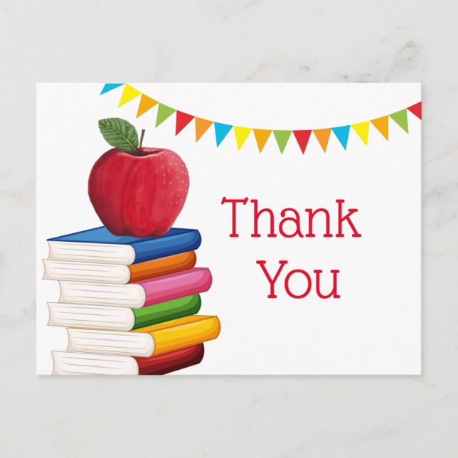 Invitation Carte Postale retraite d'enseignant, Apple, retraite d'enseignan (Devant)