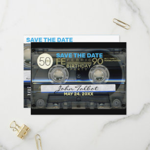 Invitation Carte Postale Retro T1 Audiotape 50e anniversaire Fête Enregistr