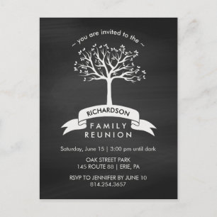 Invitation Carte Postale Retrouvailles familiales en Chalkboard tendance av