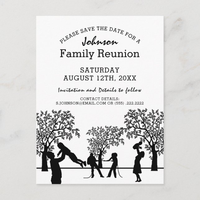Invitation Carte Postale Réunion de l'arbre familial | Enregistrer la date (Devant)