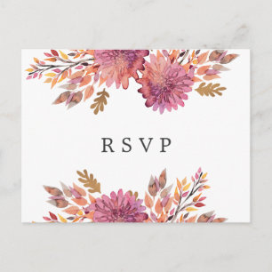 Invitation Carte Postale Rêve d'automne   Réponse et choix de repas de mari