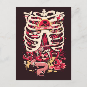 Invitation Carte Postale RICK ET MORTY™ Anatomie Park Rib Cage