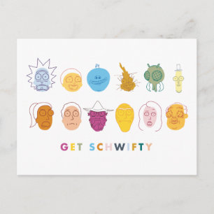 Invitation Carte Postale RICK ET MORTY™ Get Schwifty