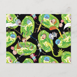 Invitation Carte Postale RICK ET MORTY™ | Motif de portails en panne