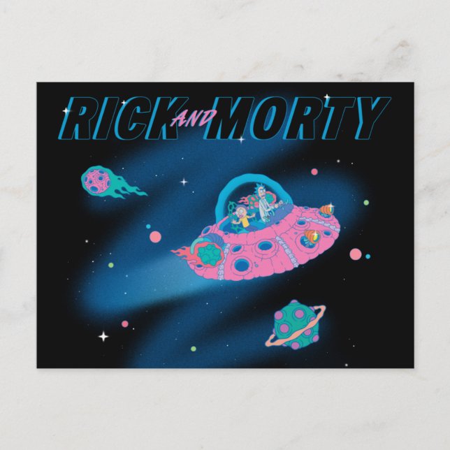 Invitation Carte Postale RICK ET MORTY™ | Voyager dans l'espace (Devant)