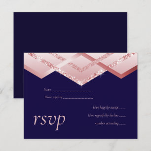 Invitation Carte Postale Rose budget Gold Foil Look Mariage géométrique
