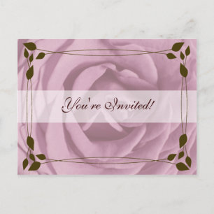 Invitation Carte Postale Rose & Chocolat, Vous êtes Invité !