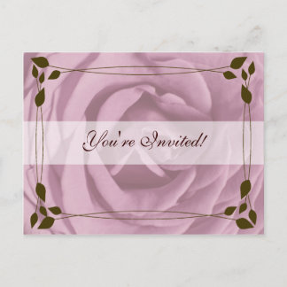 Invitation Carte Postale Rose & Chocolat, Vous êtes Invité !