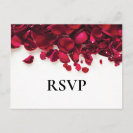 Invitation Carte Postale Rose Red Mariage Repas Choix Rsvp