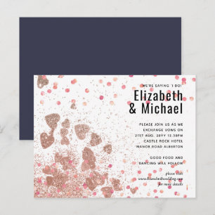 Invitation Carte Postale Rosegold MARIAGE métallique Parties scintillant