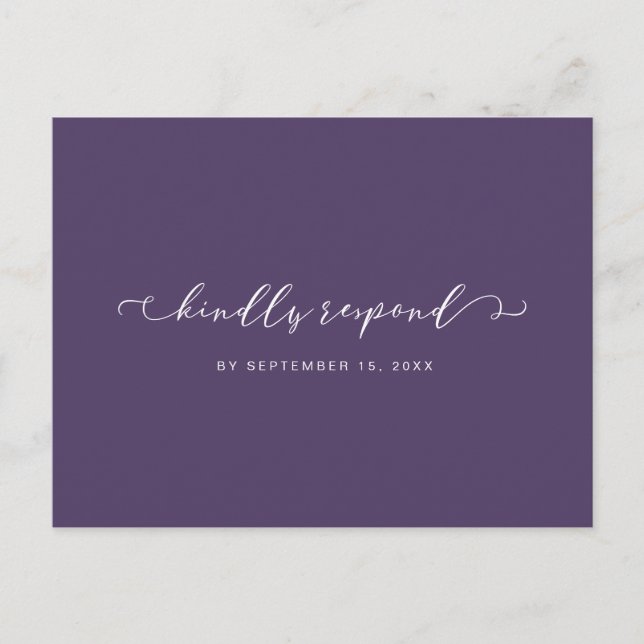 Invitation Carte Postale Rouge foncé et blanc Rsvp avec choix de repas (Devant)