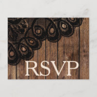 RSVP Black Faux dentelle et bois