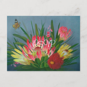 Invitation Carte Postale RSVP de mariage aux Proteas sud-africains avec pho