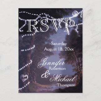 Invitation Carte Postale RSVP - Lumières de l'arbre