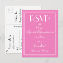 RSVP mariage élégant Noms personnalisés rose RSVP