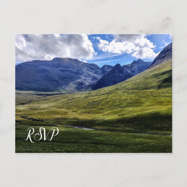 Invitation Carte Postale RSVP mariage montagne (Devant)