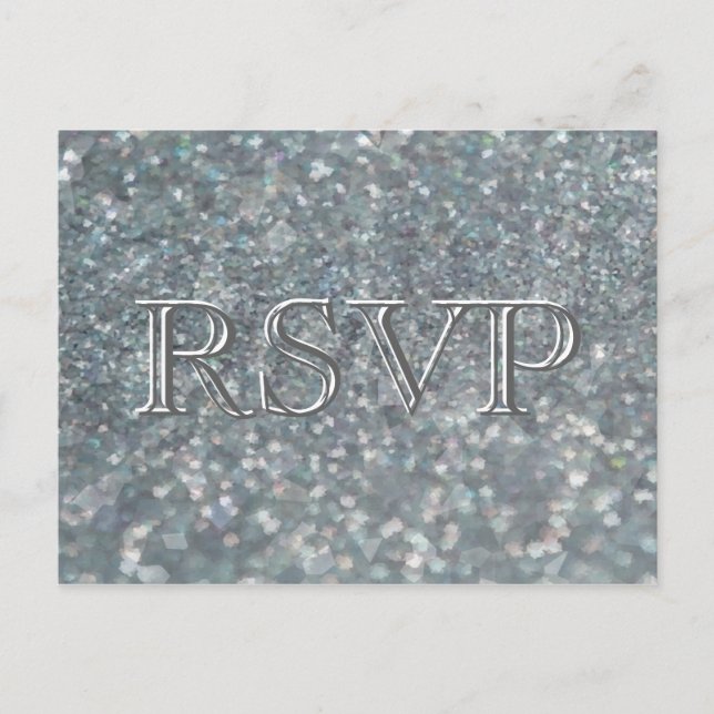 Invitation Carte Postale RSVP | Perles concassées (Devant)