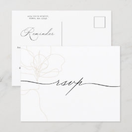 Invitation Carte Postale RSVP pour rappel de fleur dessiné à la main
