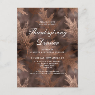 Invitation Carte Postale Russe Automne Quitte Thanksgiving Dîner