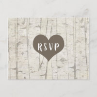 Rustic Birch Wood mariage rsvp buffet
