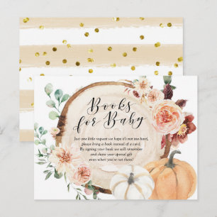 Invitation Carte Postale Rustic Citrouille Floral Baby showers Livres pour 