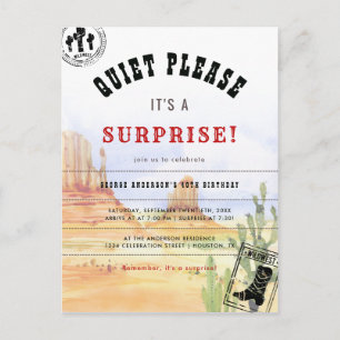 Invitation Carte Postale Rustic Country Surprise Anniversaire Fête Invitati