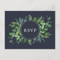 Rustic Foliage Marine Mariage RSVP Demande de chan