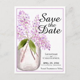 Invitation Carte Postale Rustique aquarelle Lilacs mariage Enregistrer la d