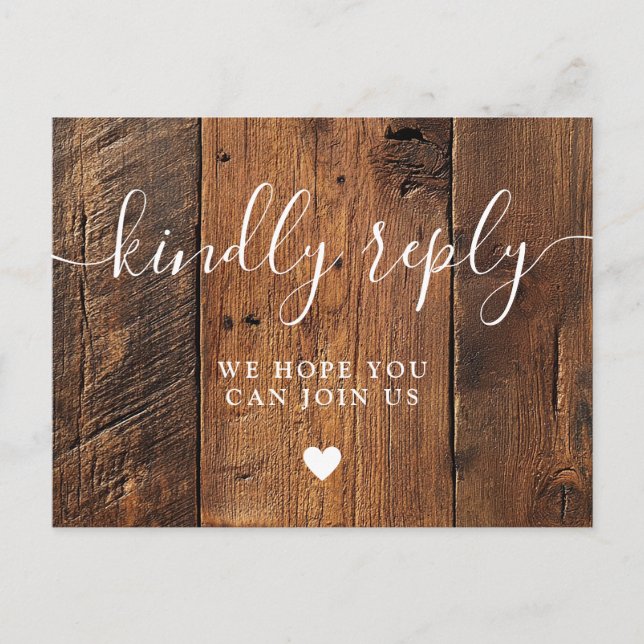 Invitation Carte Postale Rustique Boho Grange Boho Demande de Chanson RSVP  (Devant)