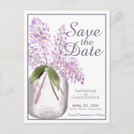 Invitation Carte Postale Rustique Dusty Violet Lilacs Mariage Enregistrer l