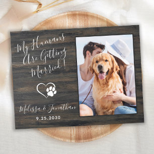 Invitation Carte Postale Rustique Mariage animal de compagnie photo QR Code