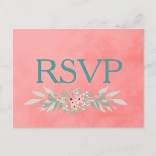Invitation Carte Postale Rustique Rose RSVP