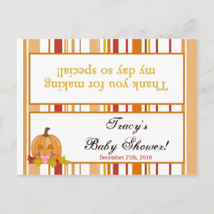 Invitation Carte Postale Sac de Goody Topper Automne Citrouille Automne Béb