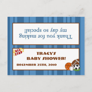 Invitation Carte Postale Sac de Goody Topper bleu étoile