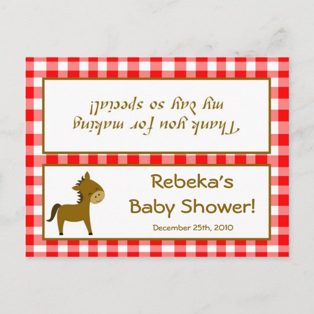 Invitation Carte Postale Sac de Goody Topper Grange rouge Animaux de ferme (Devant)