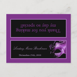 Invitation Carte Postale Sac Goody Topp Mis XV Violet Lilac Black Party