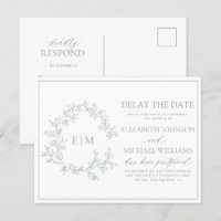 Sage Green Crest Monogramme Retard La Date