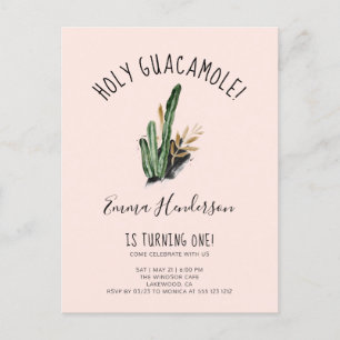 Invitation Carte Postale Saint-Guacamole mexicaine 1ère fête d'anniversaire