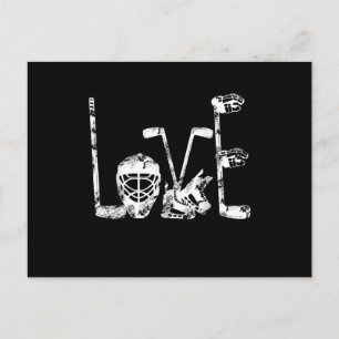 Invitation Carte Postale Saint-Valentin de hockey sur glace Amour Cadeau Mi