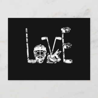 Invitation Carte Postale Saint-Valentin de Hockey sur Glace Amour Cadeau Mi