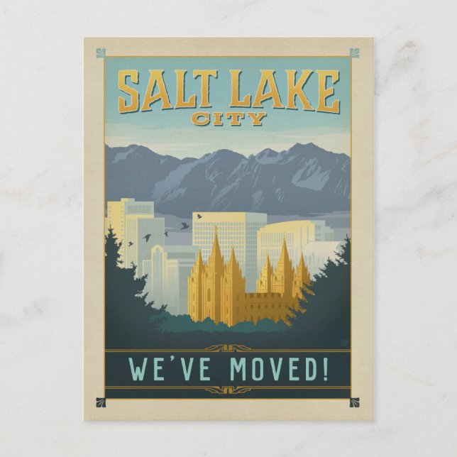 Invitation Carte Postale Salt Lake City, Utah | Nous avons déménagé (Devant)