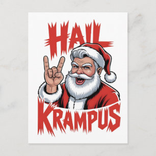 Invitation Carte Postale Salut Krampus Diable Corne Krampus Rock