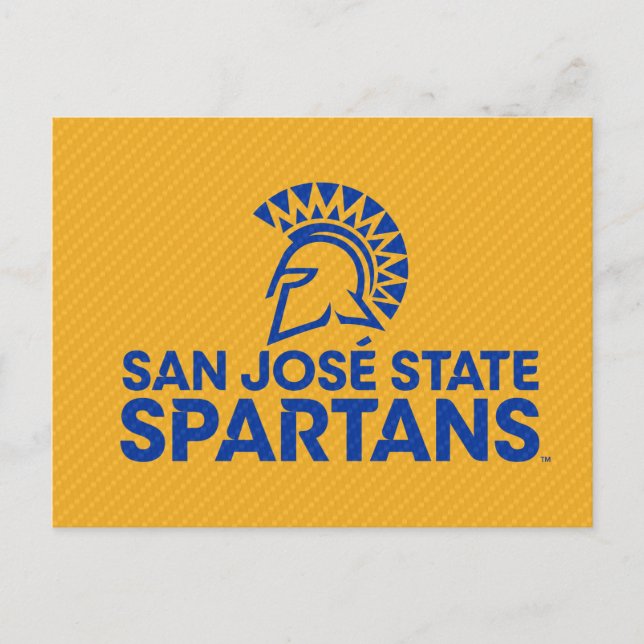 Invitation Carte Postale San Jose State Spartans Motif en fibre de carbone (Devant)