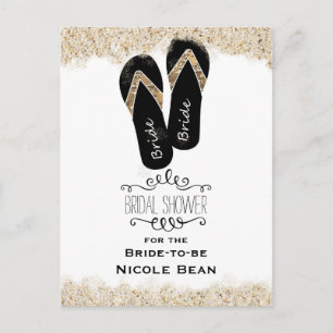 Invitation Carte Postale Sandales Bride Flip Flop Été Plage Mariage