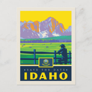 Invitation Carte Postale Save the date   Idaho