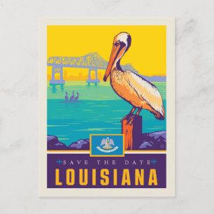 Invitation Carte Postale Save the date   Louisiana